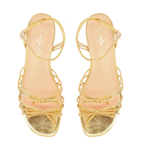 Block Heel Sandals Metalcolor Gold