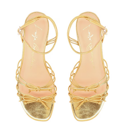 Block Heel Sandals Metalcolor Gold