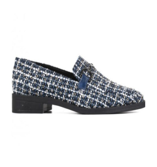 Mocasín Brida Tweed Hotfix Azul Marino