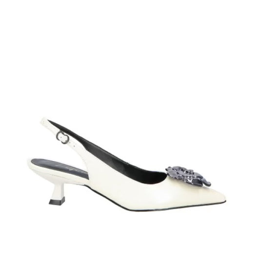 Kitty Heel SlingBack Vernish Show Off White