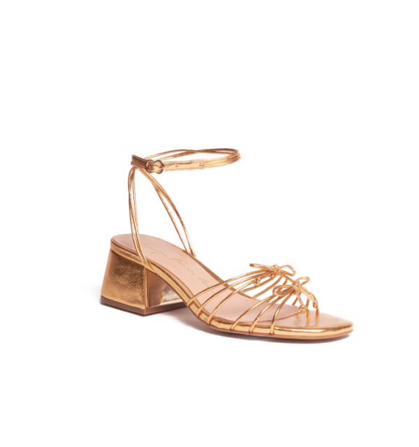 Block Heel Sandals Metalcolor Gold