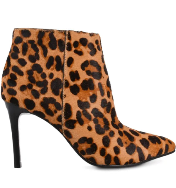 Animal Print Short Ankle High Heel Boot