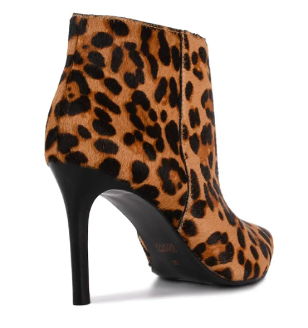 Animal Print Short Ankle High Heel Boot