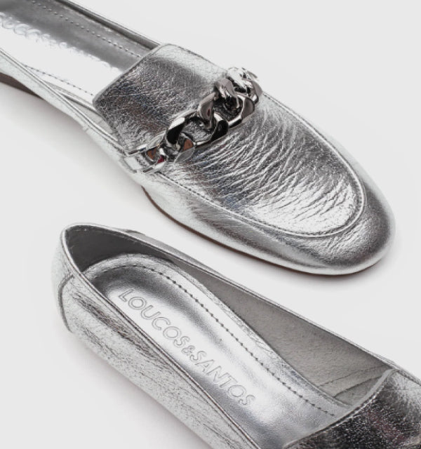 Silver Moccasin with Chain