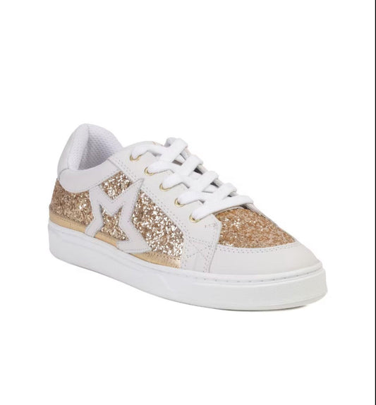 Zapatilla Blanca/Dorada con Brillo Estrella