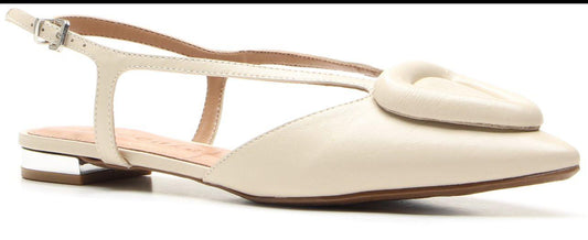 Bernie Slingback Flat Blanco Roto