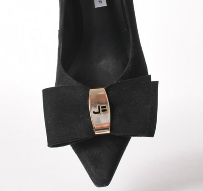 Nude Leather/ Black Suede Bow Scarpin 