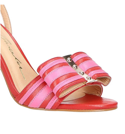 Bicolor Metallic Lead High Heel Sandal