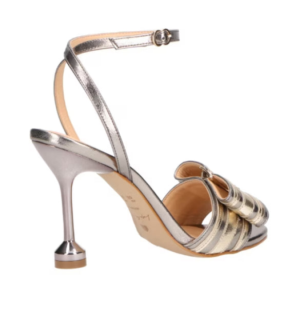 Bicolor Metallic Lead High Heel Sandal