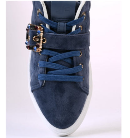 Blue Horizon Sneakers with Velvet Leather Stones