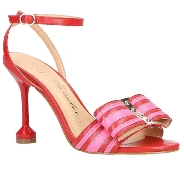 Bicolor Metallic Lead High Heel Sandal