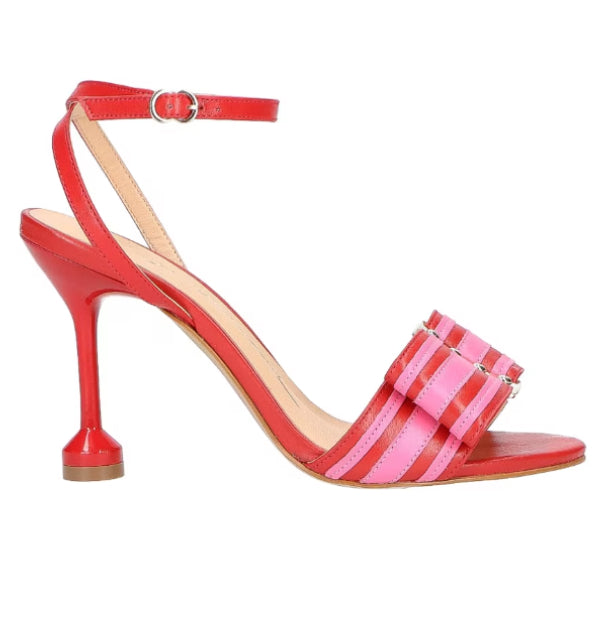 Bicolor Metallic Lead High Heel Sandal