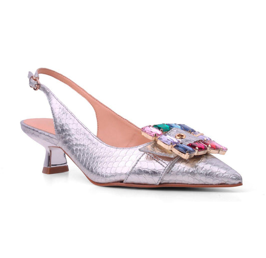 Slingback Cobra Metal Silver