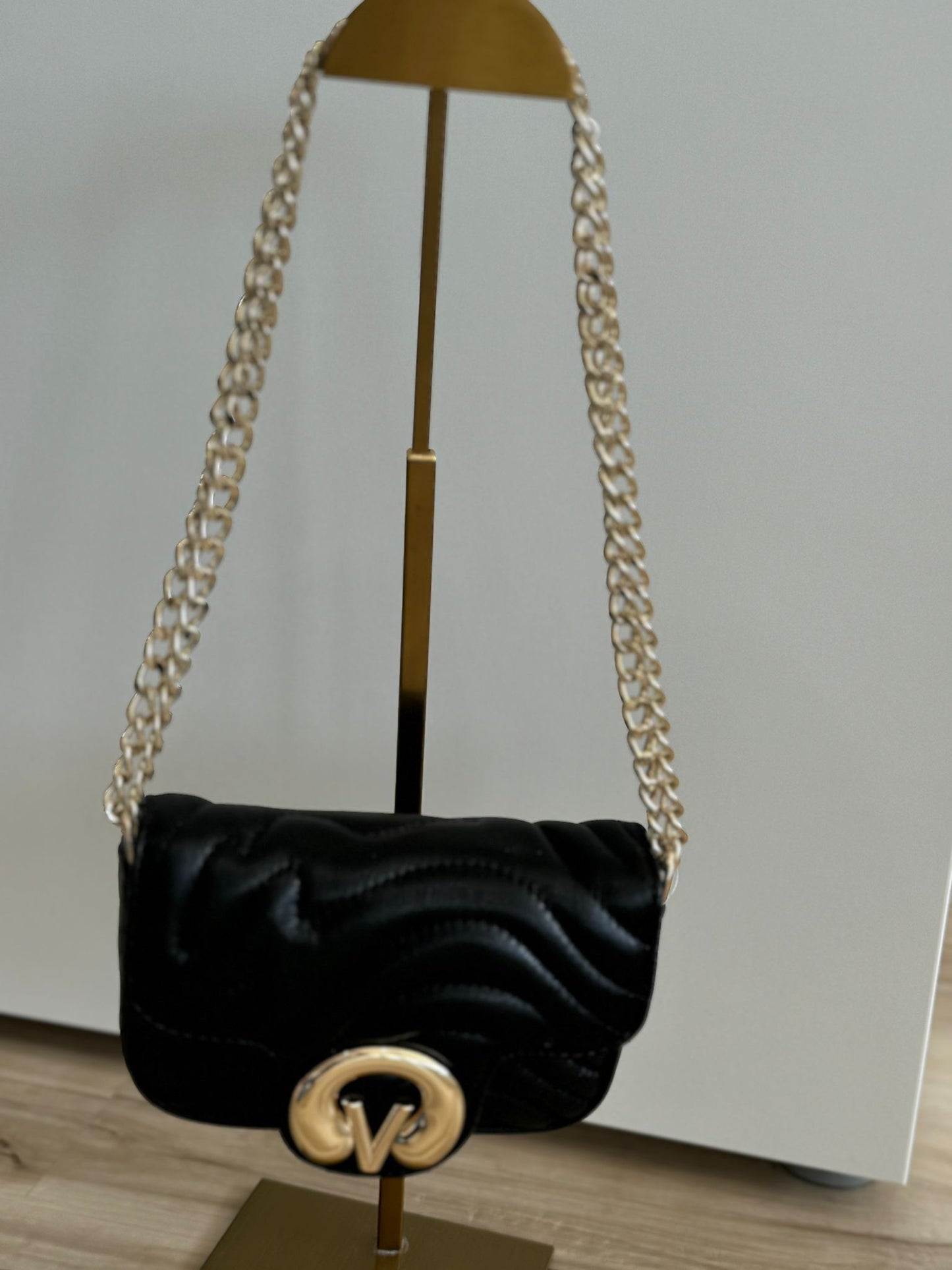 Bolso de hombro mediano Lily dorado/negro/plateado