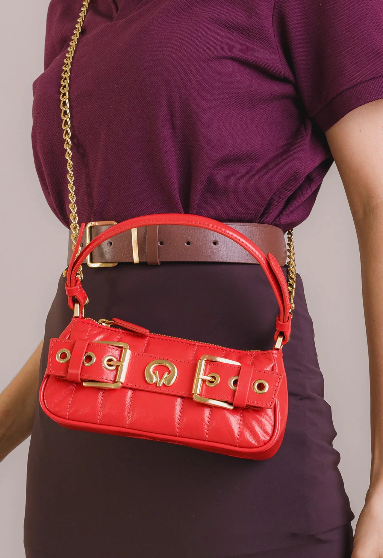 Mini HandBag Lien Negro/ Rojo/ Blanco Crudo/ Vino/ ​​Azul