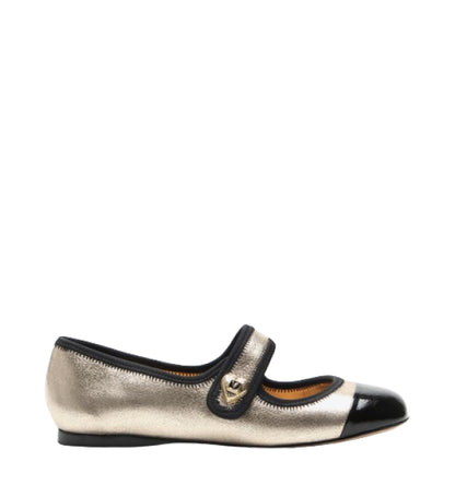 Eloise Flats White/Gold